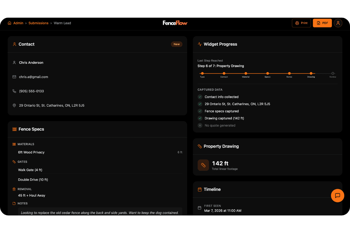 Warm leads screenshot